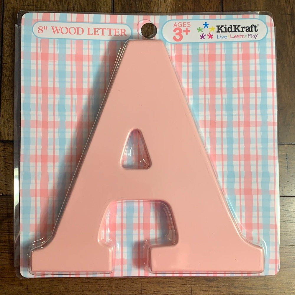 KidKraft 8” Wooden Letter A Pink
